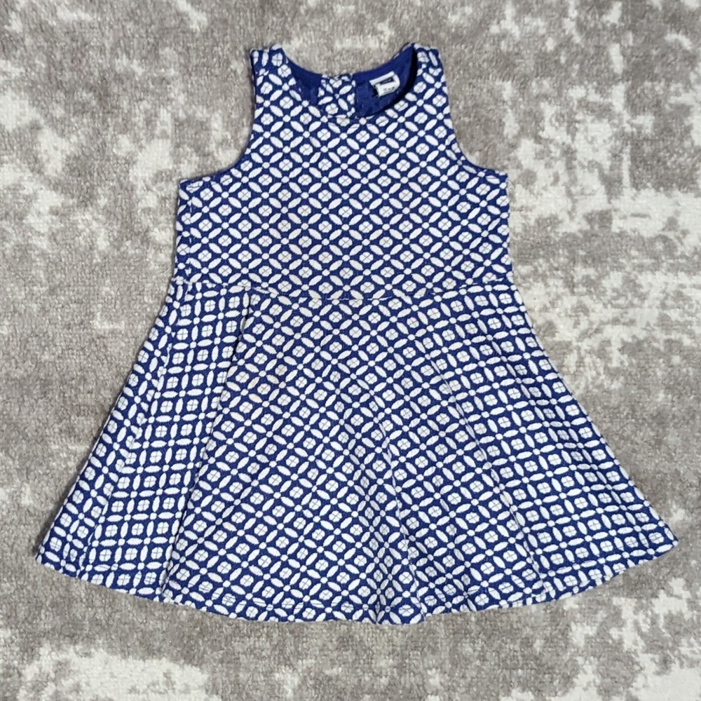 Janie and Jack | Blue and White Dress | 12-18 Months